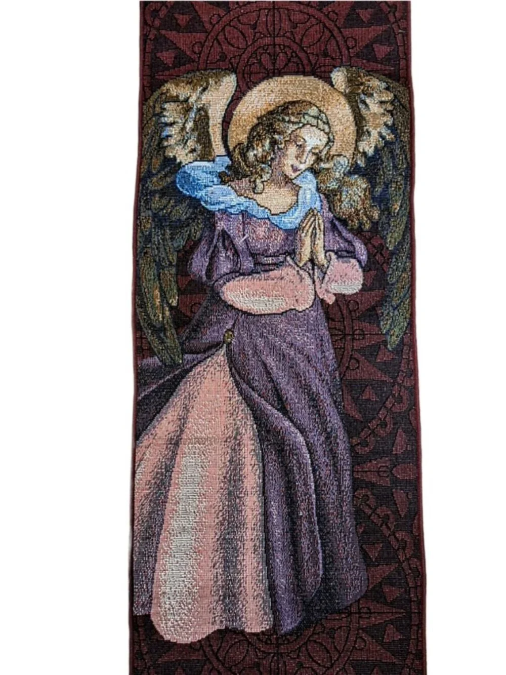 Reversable Jacquard Woven Praying Angel Wall Tapestry 35”
